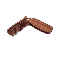 Sandalwood Folding Beard Comb Beard styling tool for Grooming & Combing Hair, Beards and Mustaches