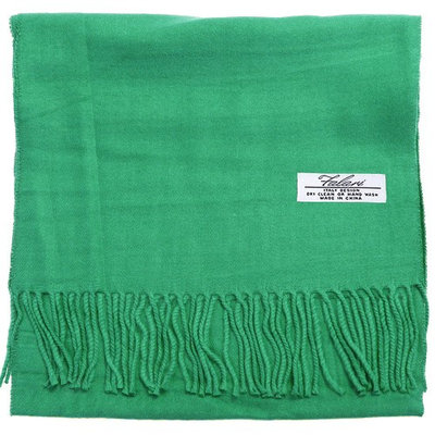 Falari Men Women Unisex Cashmere Feel Scarf 78' X 12' Solid Color Irish Green