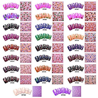llguz Nail Art Sticker Water Transfer Stickers Christmas 3D Decoration Flower (50 Sheets )