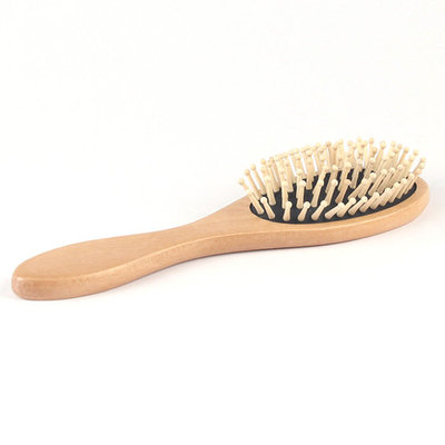 Wooden Massage Comb Hair Straightener Hairdressing Portable Hair Care Spa Comb Brush (Burlywood Handle + Black)