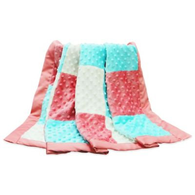 The Peanut Shell Gia Patched Minky Dot Blanket