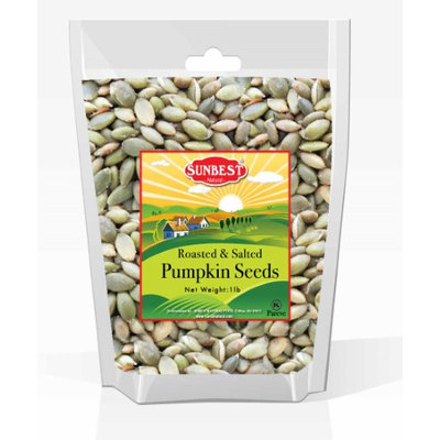 SUNBEST Sea Salted Pumpkin Seeds 1 Lb - Pepitas Roasted & Salted (No Shell), Pumpkin Seed Kernels (Dry Roasted Sea Salted, 16 Oz)
