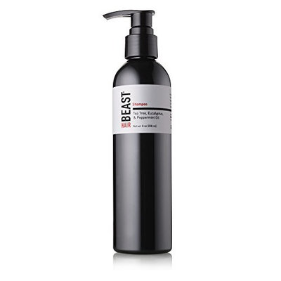 Eucalyptus Shampoo - Natural Tea Tree Oil, Peppermint Oil, Green Tea, Caffeine, Ginseng, Vitamin C, Menthol, Vitamins B, A & E by Beast - Premium Hair & Scalp Tingle Shampoo for Mens Womens Unisex 8oz