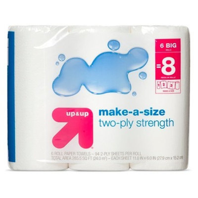Make-a-Size Paper Towels - 6 Big Rolls - Up&Up (Compare to Bounty®)