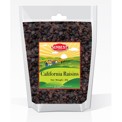 SUNBEST CALIFORNIA SEEDLESS RAISINS 5 LB IN RESEALABLE BAG, (80 Oz)