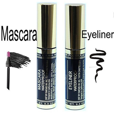 Black Mascara & Eyeliner Waterproof Liquid Makeup Long Lasting | Kit Of 2