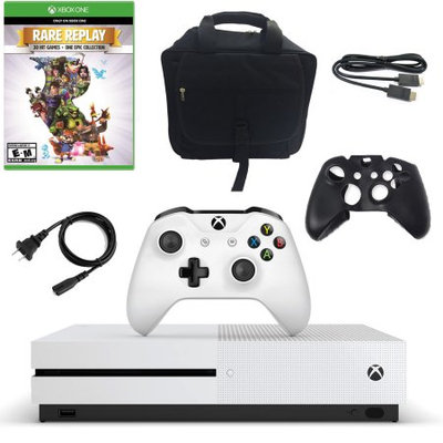 Xbox One S 500GB Console with Rare Replay, Silicone Sleev and Console Bag