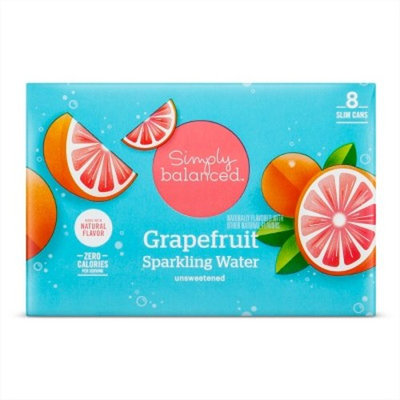 Grapefruit Sparkling Water -8pk/12 fl oz Cans - Simply Balanced