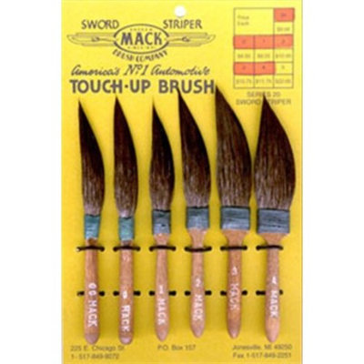 Mack Brush 20-0 Squirrel Hair Sword Stripers, 1/4