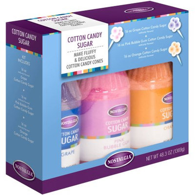 Englewood Marketing Group Nostalgia Electrics CCFS300 16oz Cotton Candy Flossing Sugar Jar Kit - 3pk