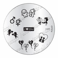 Konad 1 Image Plate Choose From M92,M97,M96,M95,M93,M94,M99,M98,M100,M63+2 Way Nail Stamper+Clear Airplane Travel Cosmetic Bag (Bundle of 3 Items) (M92)