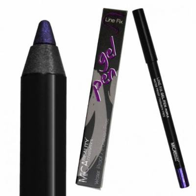 (Bundle of 3 Items)MicaBeauty Full Size Foundation MF1 Porcelain+Eye Gel Pen+Travel Cosmetic Bag (Purple)