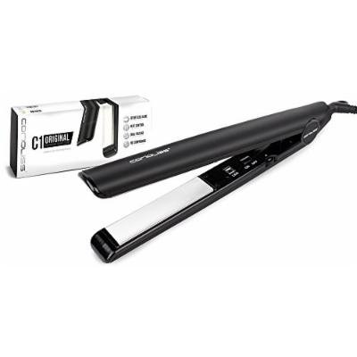 Corioliss C1 Professional Titanium Hair Styling Iron, Black, 2 Year Warranty, 1” Titanium Plates, Negative Ion, Anti Static, Anti Frizz, Heat Resistant Pouch included