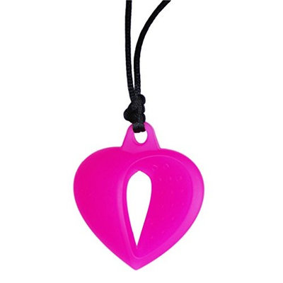 KidKusion Gummi Teething Necklace Heart, Pink