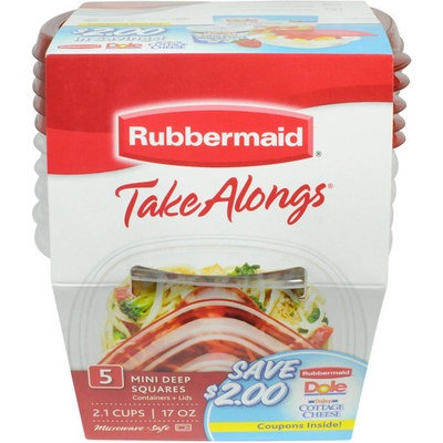 Rubbermaid Takealong 5 Piece Mini Deep Square Set, 5 pk