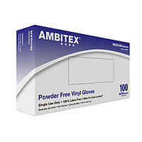 AMBITEX VMD5201 Disposable Gloves, Vinyl,M,Clear, PK100