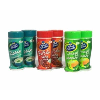 Kernel Season's Popcorn Seasoning Variety Pack of 6 - Buffalo Wing, Ranch, and Cheesy Jalapeno