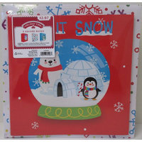Ideal Box Company HOLIDAY TIME - 3 PACK SQUARE GIFT BOX ASSORTMENT, PRINT, LET IT SNOW, GLITTER ACCENT