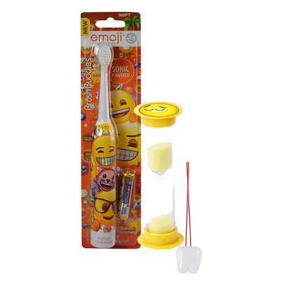 Emoji Inspired 2pc Bright Smile Oral Hygiene Set! Turbo Spin Toothbrush & Brushing Timer! Plus