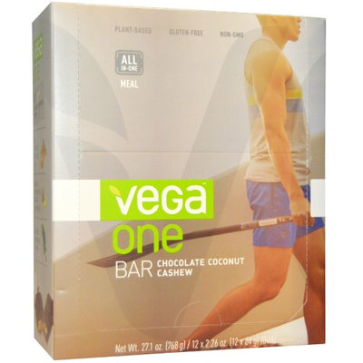 Vega, One Bar, Chocolate Coconut Cashew, 12 Bars, 2.26 oz (64 g) Each(pack of 2)