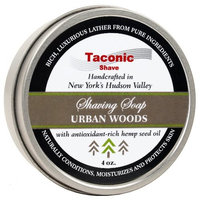 Taconic Shave Barbershop Quality URBAN WOODS Shaving Soap with Antioxidant-Rich Hemp Seed Oil - With hints of Cedar, Bergamot and Tobacco - ** New for Spring 2016 ****
