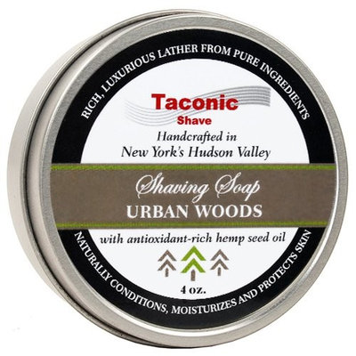 Taconic Shave Barbershop Quality URBAN WOODS Shaving Soap with Antioxidant-Rich Hemp Seed Oil - With hints of Cedar, Bergamot and Tobacco - ** New for Spring 2016 ****