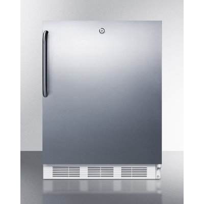SUMMIT ADA compliant built-in undercounter refrigerator with automatic defrost, front lock, and stainless steel exterior