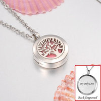 Personalized Mini Tree of Life Aromatherapy Essential Oil Diffuser Necklace
