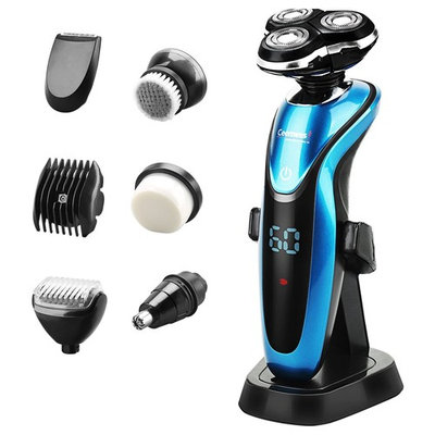 Ceenwes Electric Razor 7 in 1 Beard Trimmer Waterproof Man's Grooming Kit Hair Clippers Dry&Wet Nose Hair Trimmer Cordless Rechargeable Facial & Body Hair Trimmer for Men &Women