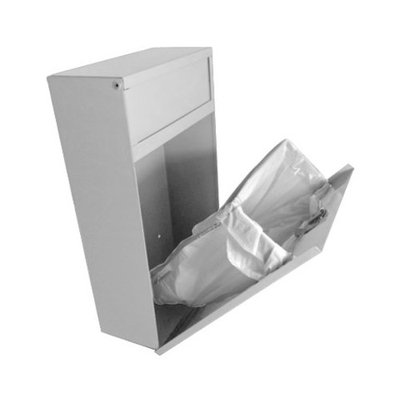 Sanitary napkin disposal receptacle, surface mount, white finish, steel