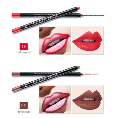 12 PC Different Colors Ultra Fine Lip Liner Lip contour Lip Liner Pencil , Set of 12 Professional Waterproof Lip Liner Pencils