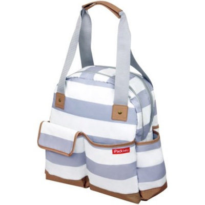 iPack Bowling Diaper Bag, White/Gray
