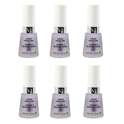 Revlon Liquid Quick Dry, 0.5 Ounce (6 Pack) + FREE Travel Toothbrush, Color May Vary