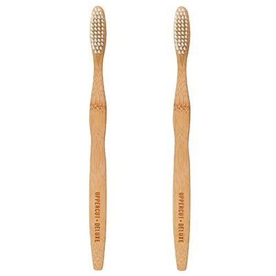 Uppercut Deluxe Bamboo Wooden Medium Bristle Toothbrush Pack of 2