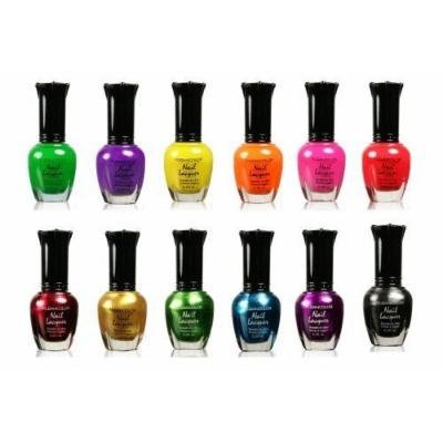 Kleancolor Nail Polish - Awesome Metallic Neon Full Size Lacquer Lot of 12-pc Set