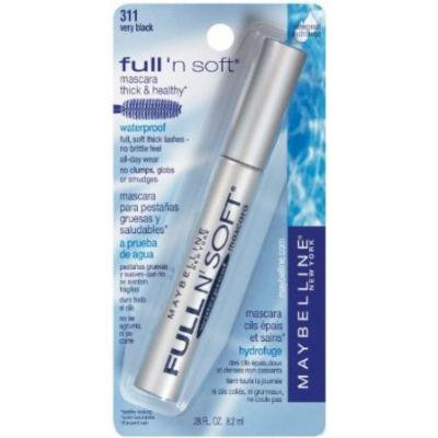 Maybelline Full N Soft Waterproof Mascara, Very Black, 6 Ea