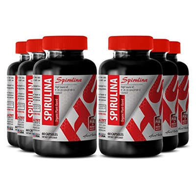 Spirulina superfood powder - SPIRULINA ORGANIC PLANT-BASED 500 MG - boost immunity (6 Bottles)