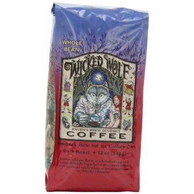 Raven's Brew Whole Bean Coffee, Wicked Wolf Blend, 12 Ounce (Pack of 2)