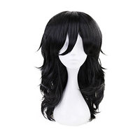 Christmas Party Wigs Anime Long Black Cosplay Wig with free Cap