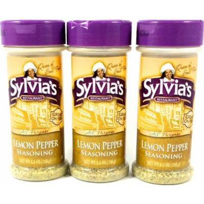 Sylvias Lemon Pepper Seasoning, 5.5-Ounce Containers (Pack of 3)