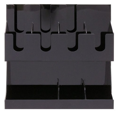 Mind Reader Coffee Condiment and Accessories Caddy Organizer, For Coffee Cups, Stirrers, Snacks, Sugars, etc. Black