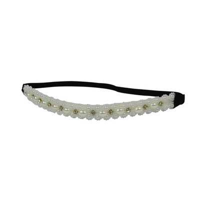 Handmade Crystal Rhinestone Faux Pearl Bohemia Elastic Headband Hair Band Bridal