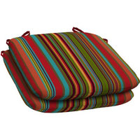 Arden Companies Mainstays Outdoor Resin Seat Pad, Set of 2, Bright Stripe