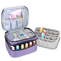 Luxja Nail Polish Carrying Case - Holds 30 Bottles (15ml - 0.5 fl.oz), Double-layer Organizer for Nail Polish and Manicure Set, Purple