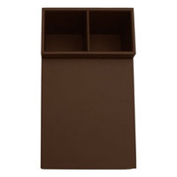 Dacasso Chocolate Brown Leather Coffee Condiment Organizer