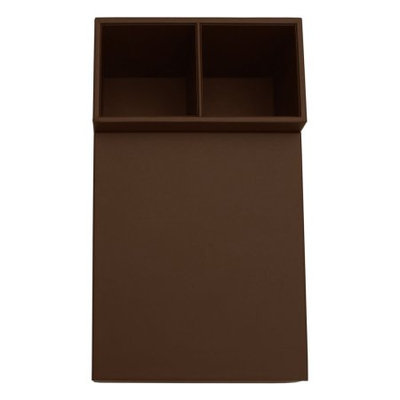 Dacasso Chocolate Brown Leather Coffee Condiment Organizer