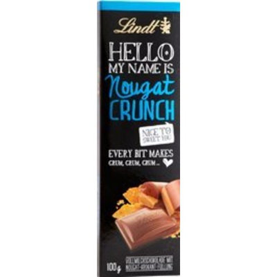 Lindt Hello Crunchy Nougat Chocolate Bar