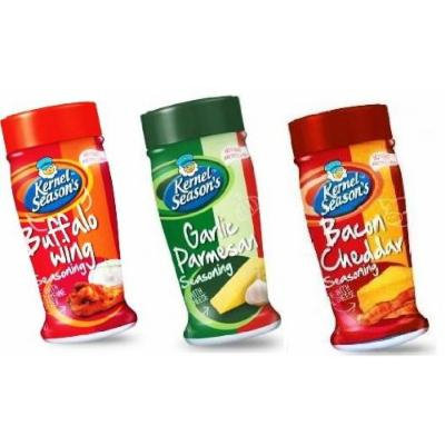 Kernel Season's Popcorn Seasoning Kit KICKIN' BACK IN THE MANCAVE Sampler Set Buffalo Wing, Garlic Parmesan, & Bacon Cheddar (Variety Pack of 3 Different Toughguy Flavors)