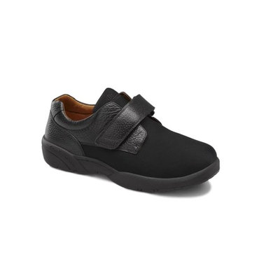 Dr. Comfort Brian Mens Stretchable Diabetic Casual Strap Shoe Black