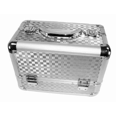 KLEANCOLOR Professional Artist Makeup Train Case Organizer (Silver)